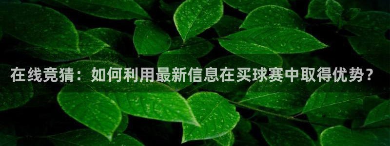意昂4注册地址：在线竞猜：如何利用最新信息在买球赛中取得优势